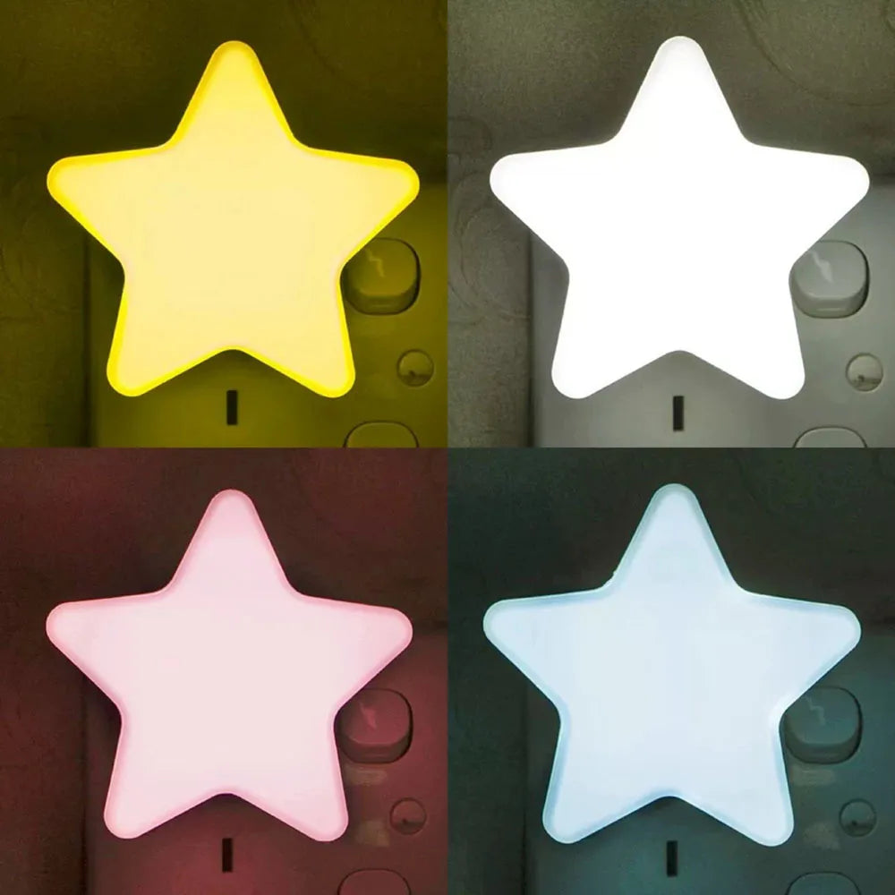 LED Star Night Light - 4 Colors | Kids Bedroom Lamp | US Plug