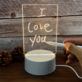 LED Acrylic Message Board Light | Erasable Write-On Calendar | Desk Decor Night Light | USB Powered