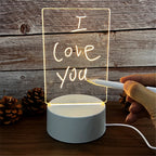 LED Acrylic Message Board Light | Erasable Write-On Calendar | Desk Decor Night Light | USB Powered
