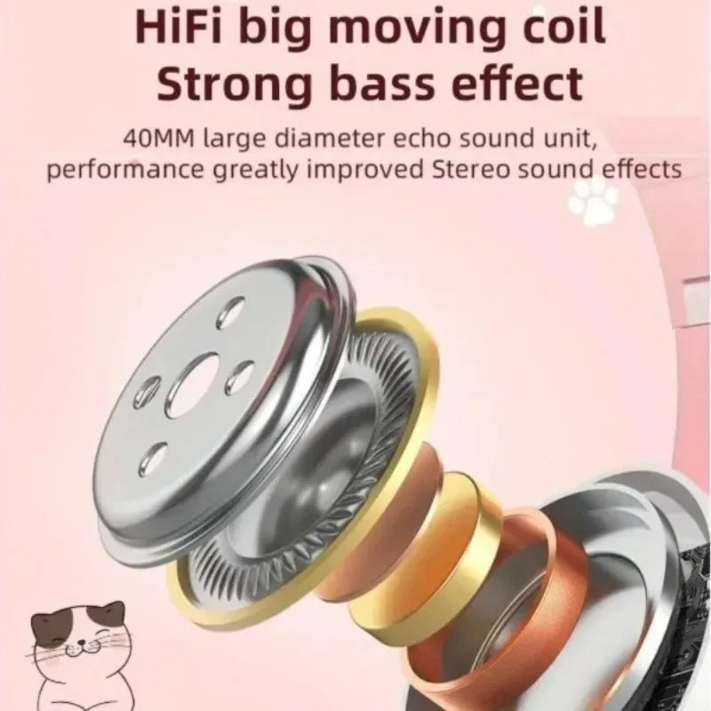 Cute Cat Ear Wireless Headphones