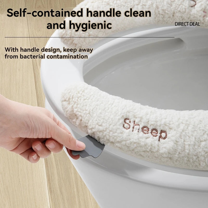 New Pattern Fashion Winter Toilet Seat Cushion Household Toilet Adhesive Seat Cover Seasonal Universal Toilet Seat Cushion