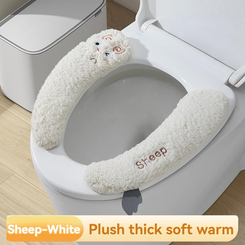 New Pattern Fashion Winter Toilet Seat Cushion Household Toilet Adhesive Seat Cover Seasonal Universal Toilet Seat Cushion