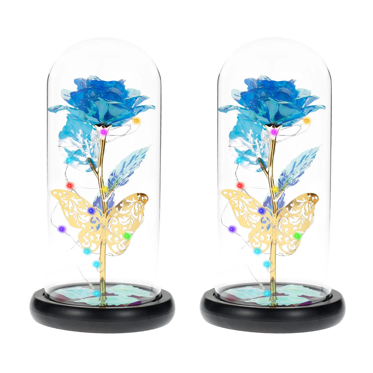 Galaxy Rose Lamp with Butterfly