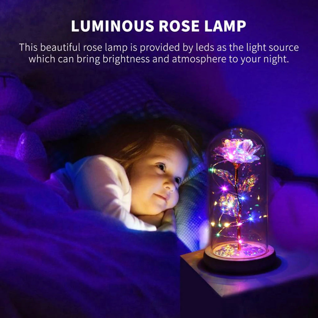 Galaxy Rose Lamp with Butterfly