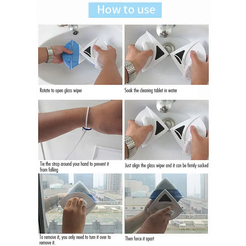 Double-Sided Magnetic Glass Cleaner