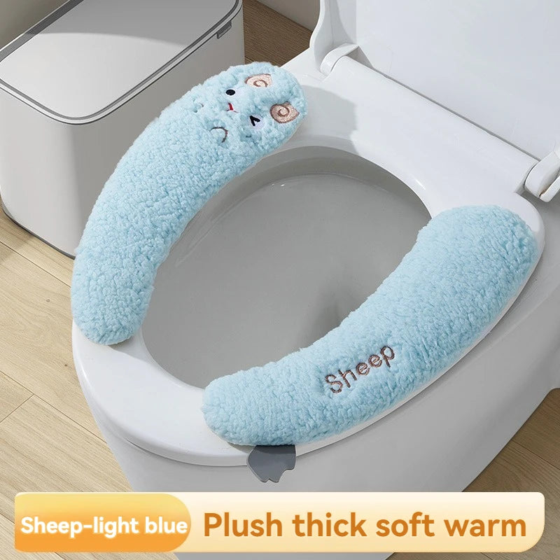New Pattern Fashion Winter Toilet Seat Cushion Household Toilet Adhesive Seat Cover Seasonal Universal Toilet Seat Cushion