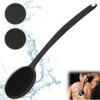 Silicone Back Scrubber Brush with Long Handle for Shower & Body Cleaning
