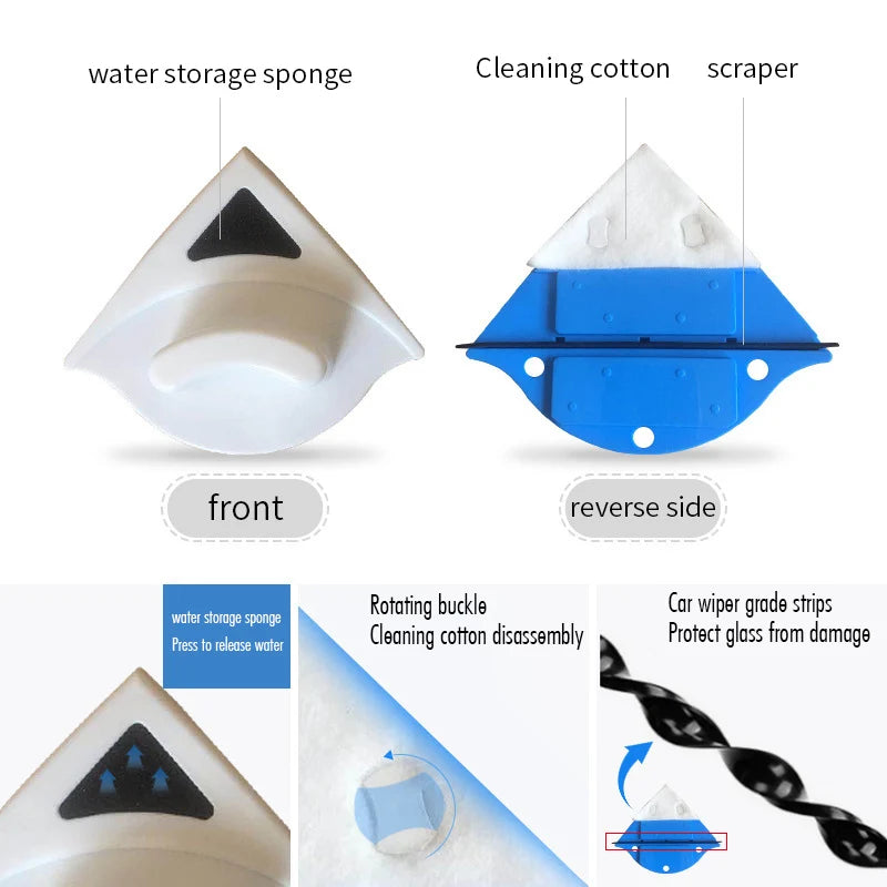 Double-Sided Magnetic Glass Cleaner
