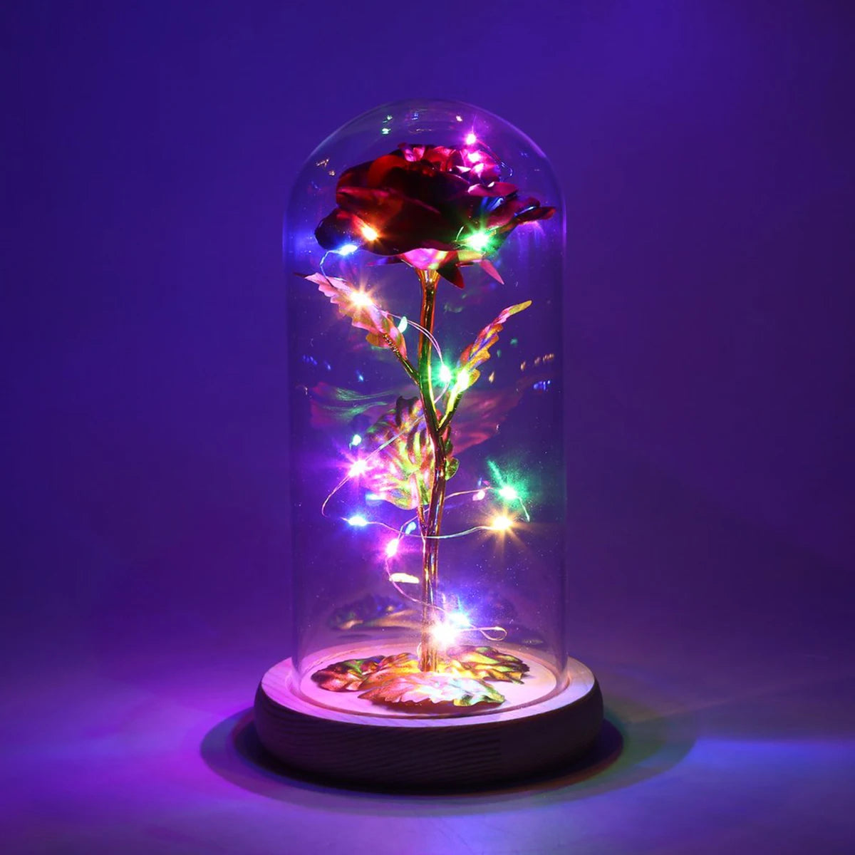 Galaxy Rose Lamp with Butterfly