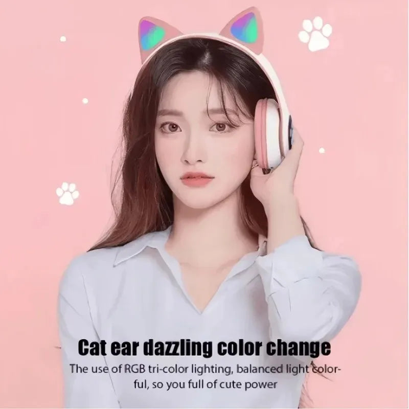 Cute Cat Ear Wireless Headphones