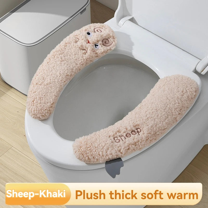 New Pattern Fashion Winter Toilet Seat Cushion Household Toilet Adhesive Seat Cover Seasonal Universal Toilet Seat Cushion