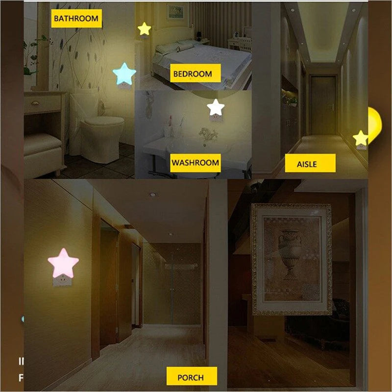 LED Star Night Light - 4 Colors | Kids Bedroom Lamp | US Plug