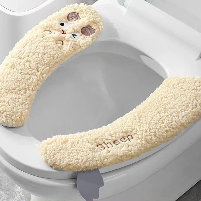 New Pattern Fashion Winter Toilet Seat Cushion Household Toilet Adhesive Seat Cover Seasonal Universal Toilet Seat Cushion