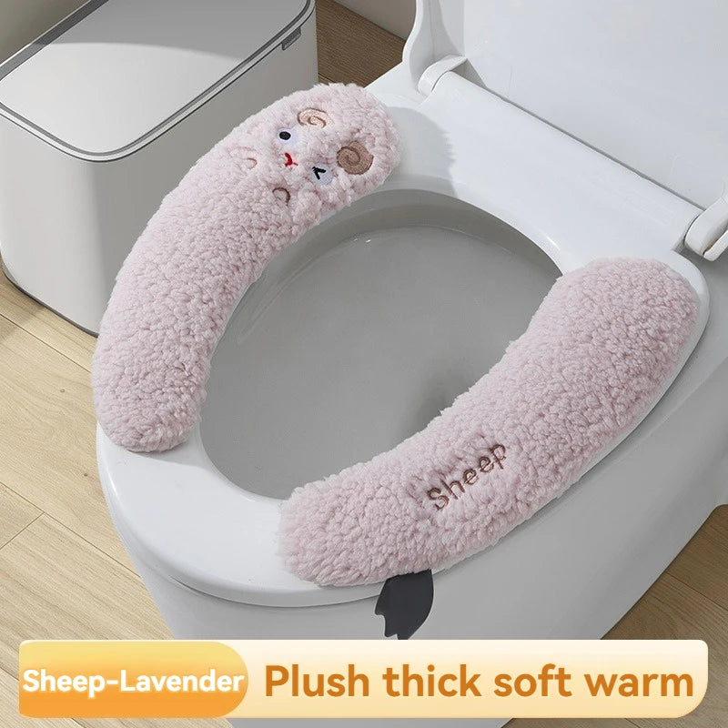 New Pattern Fashion Winter Toilet Seat Cushion Household Toilet Adhesive Seat Cover Seasonal Universal Toilet Seat Cushion