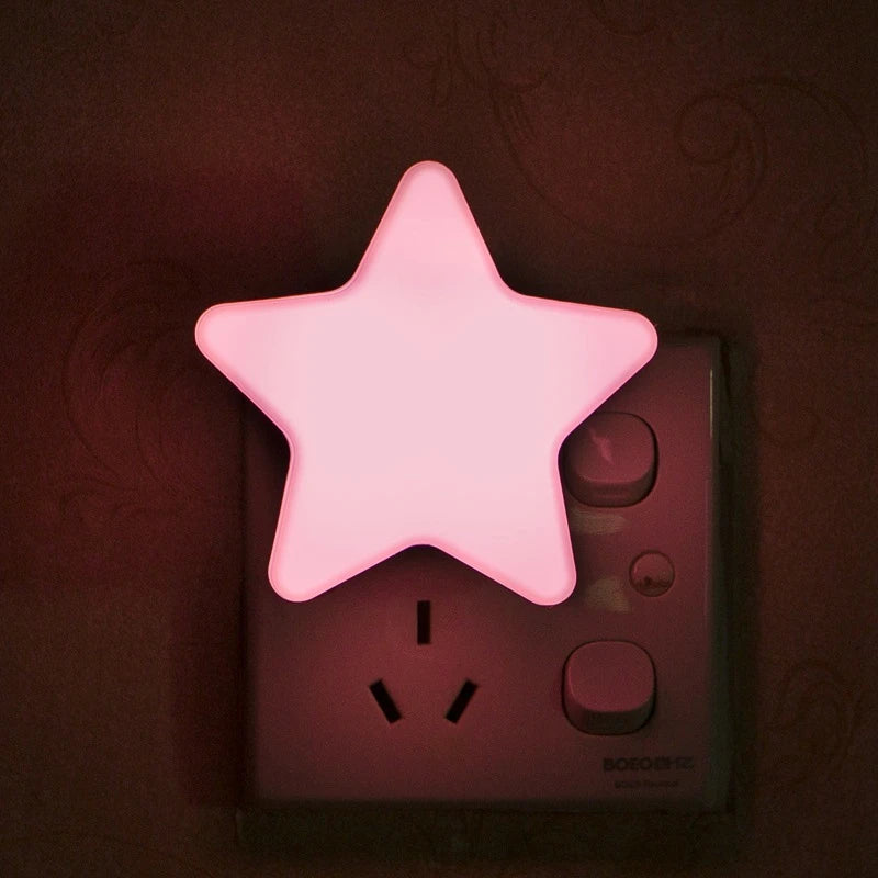 LED Star Night Light - 4 Colors | Kids Bedroom Lamp | US Plug
