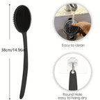 Silicone Back Scrubber Brush with Long Handle for Shower & Body Cleaning